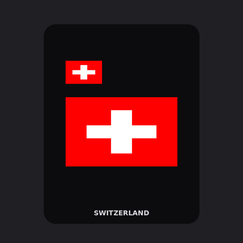 Switzerland Flag T-Shirt (Chest + Back)