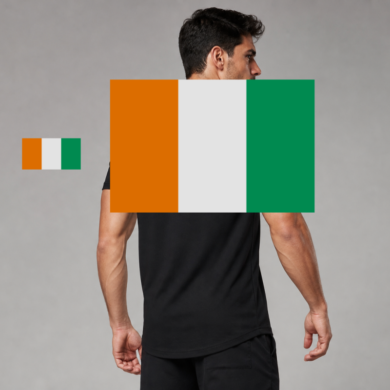 Ivory Coast Flag T-Shirt (Chest + Back)