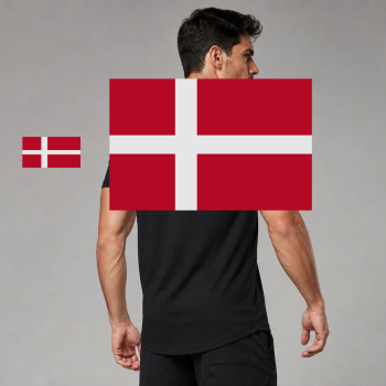 Denmark Flag T-Shirt (Chest + Back)