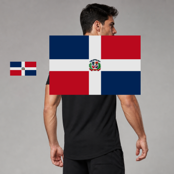 Dominican Republic Flag T-Shirt (Chest + Back)
