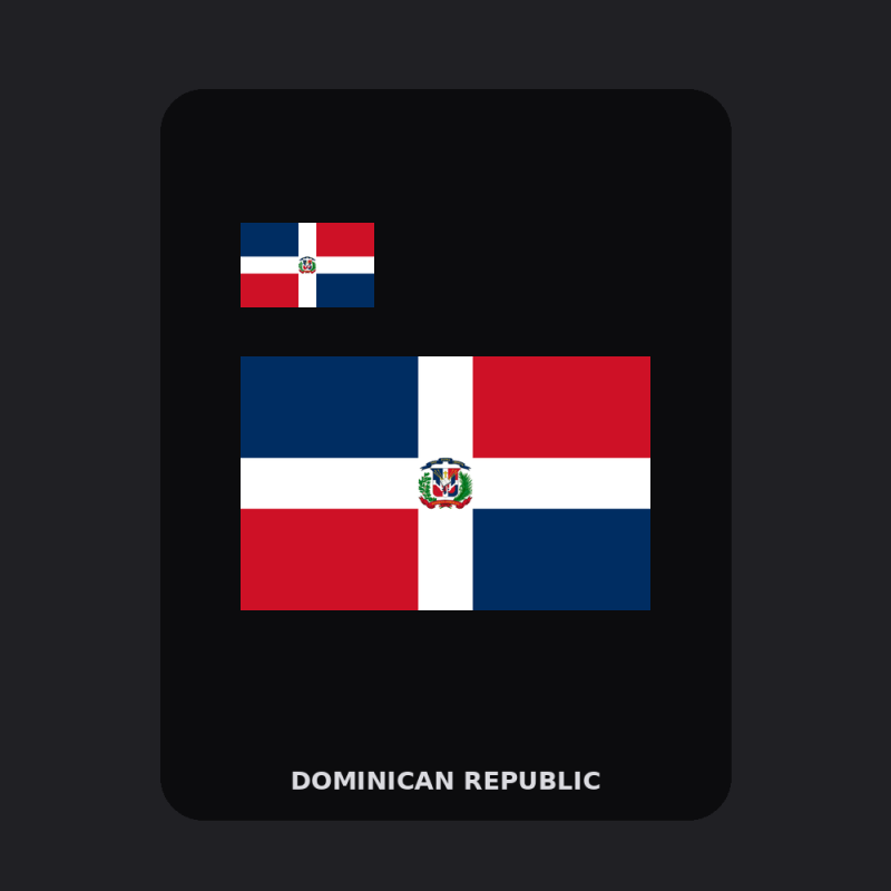 Dominican Republic Flag T-Shirt (Chest + Back)
