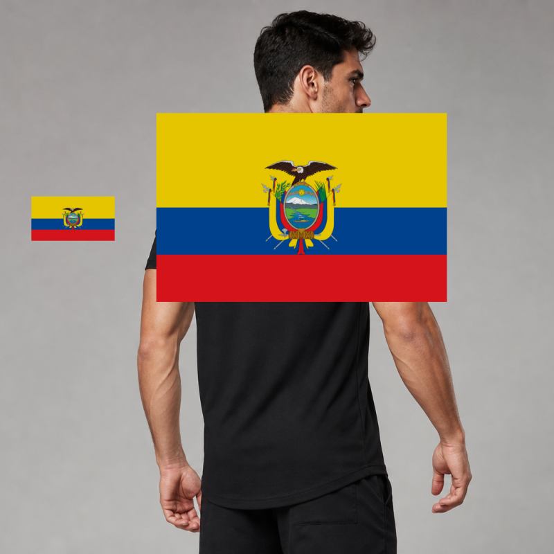Ecuador Flag T-Shirt (Chest + Back)