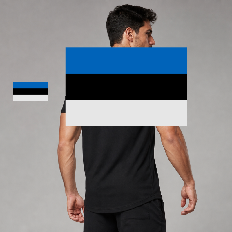 Estonia Flag T-Shirt (Chest + Back)