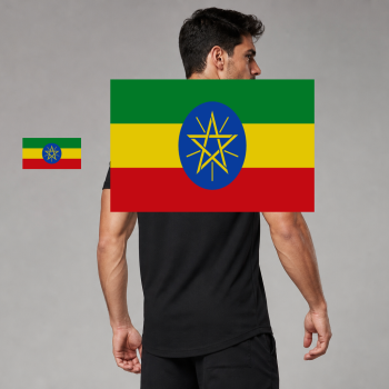 Ethiopia Flag T-Shirt (Chest + Back)