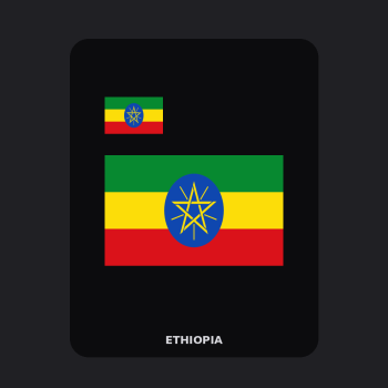 Ethiopia Flag T-Shirt (Chest + Back)