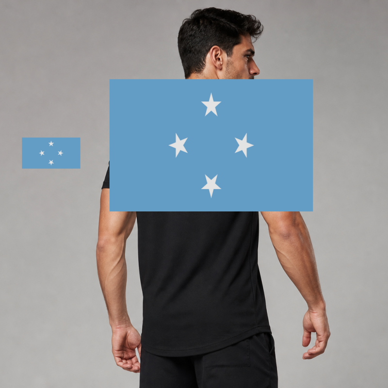 Micronesia Flag T-Shirt (Chest + Back)