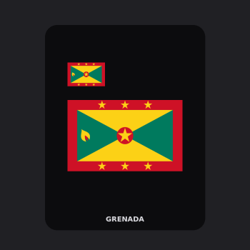 Grenada Flag T-Shirt (Chest + Back)