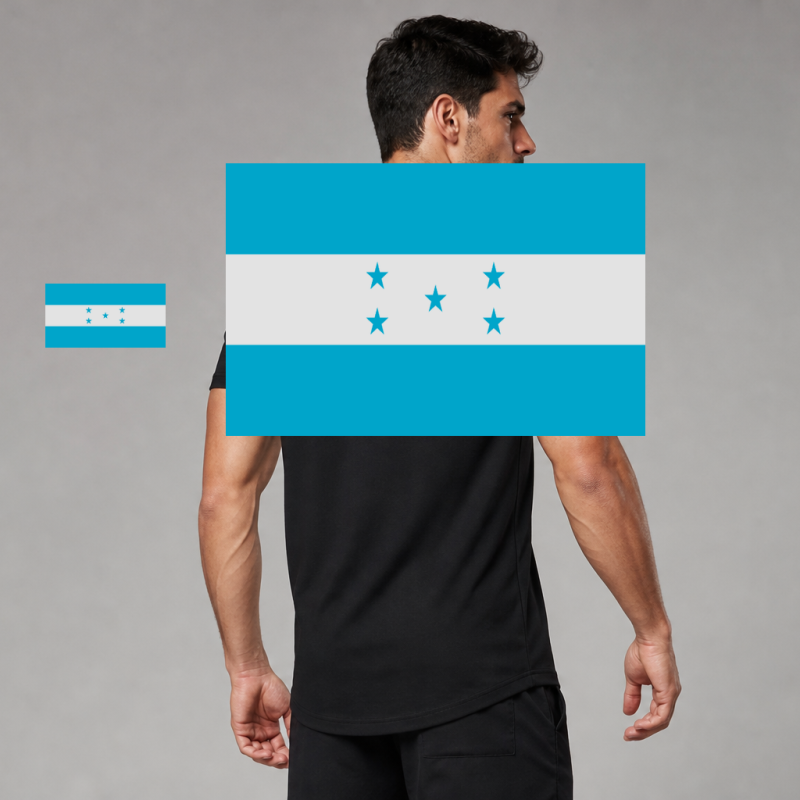 Honduras Flag T-Shirt (Chest + Back)