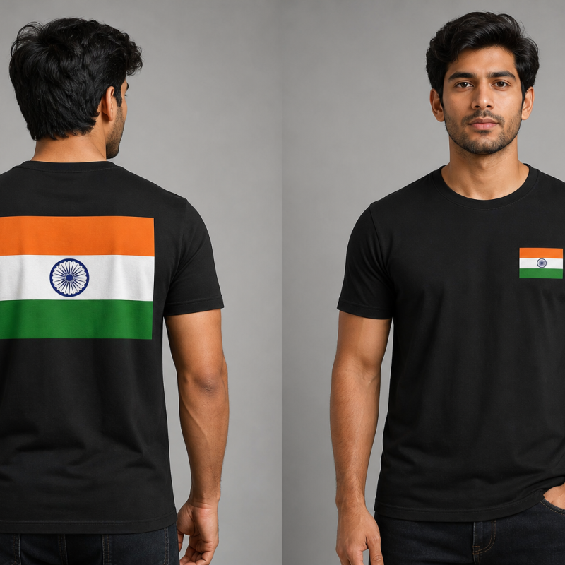 India Flag T-Shirt (Chest + Back)