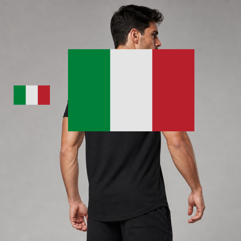 Italy Flag T-Shirt (Chest + Back)
