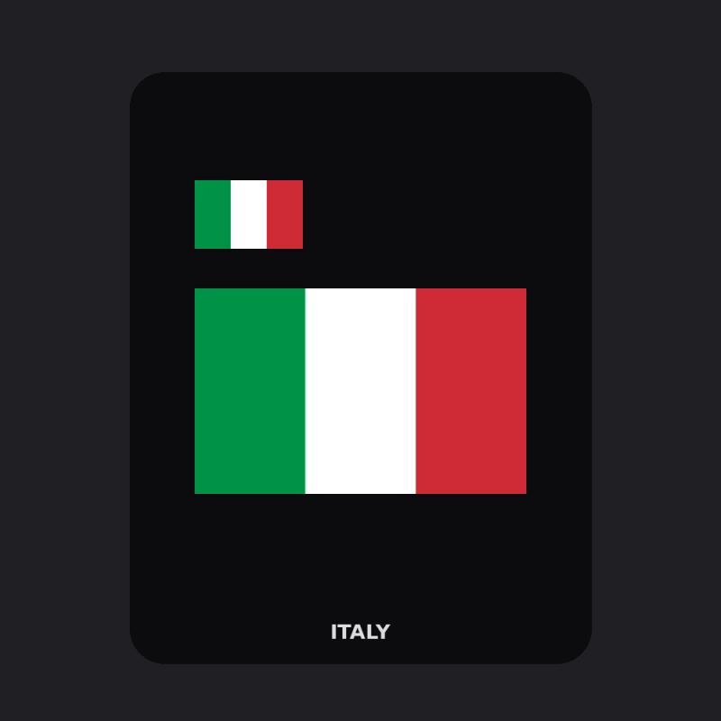 Italy Flag T-Shirt (Chest + Back)