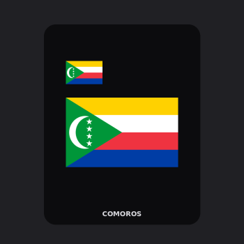 Comoros Flag T-Shirt (Chest + Back)