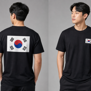 South Korea Flag T-Shirt (Chest + Back)