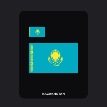 Kazakhstan Flag T-Shirt (Chest + Back)