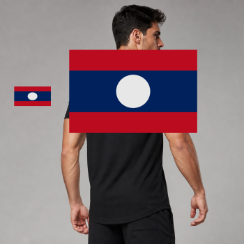 Laos Flag T-Shirt (Chest + Back)