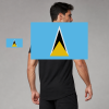 Saint Lucia Flag T-Shirt (Chest + Back)