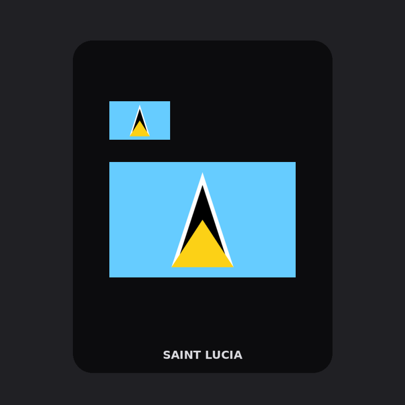 Saint Lucia Flag T-Shirt (Chest + Back)