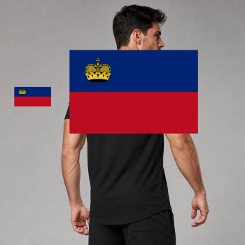 Liechtenstein Flag T-Shirt (Chest + Back)