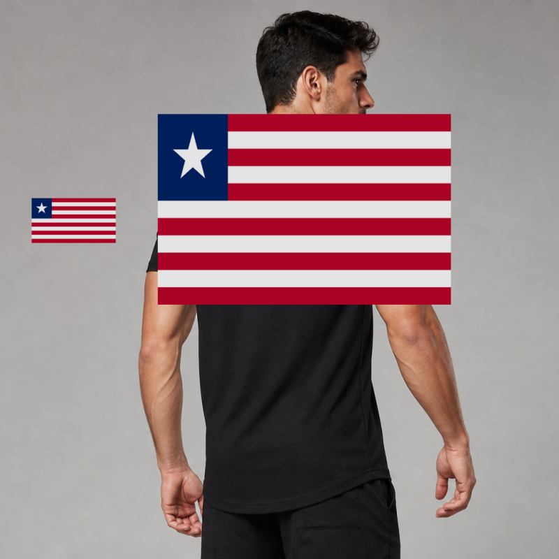 Liberia Flag T-Shirt (Chest + Back)
