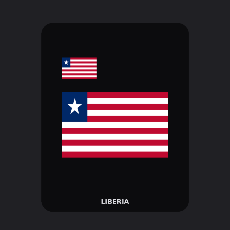 Liberia Flag T-Shirt (Chest + Back)