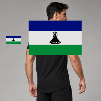 Lesotho Flag T-Shirt (Chest + Back)