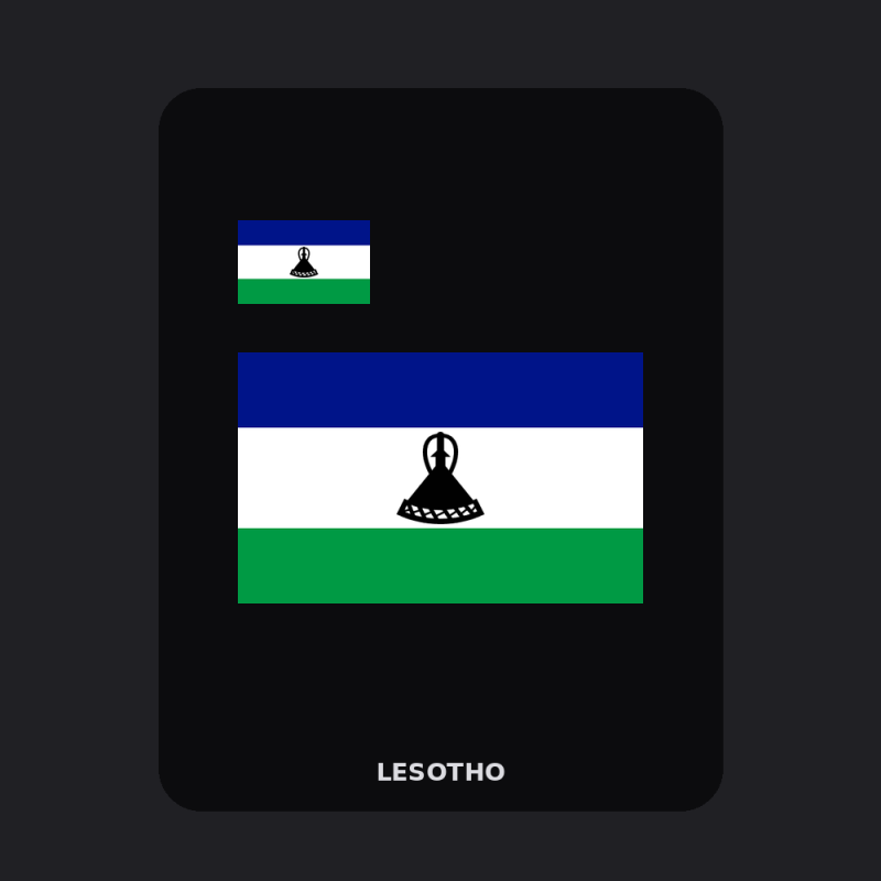 Lesotho Flag T-Shirt (Chest + Back)