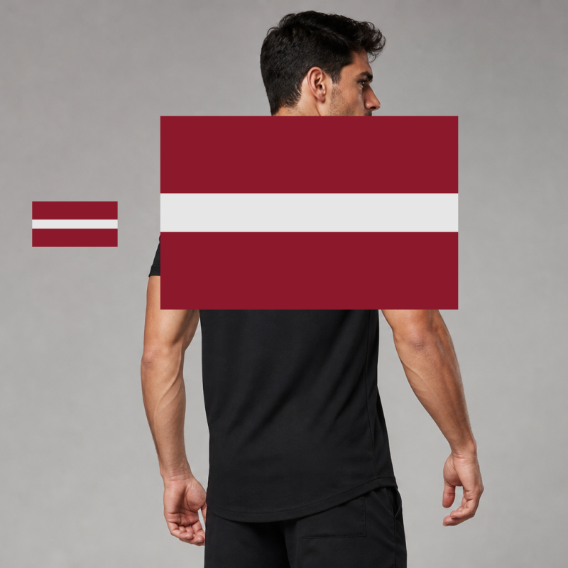 Latvia Flag T-Shirt (Chest + Back)