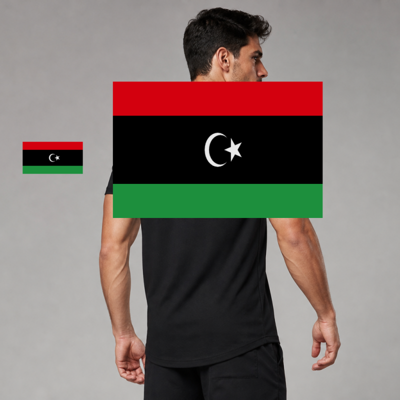 Libya Flag T-Shirt (Chest + Back)