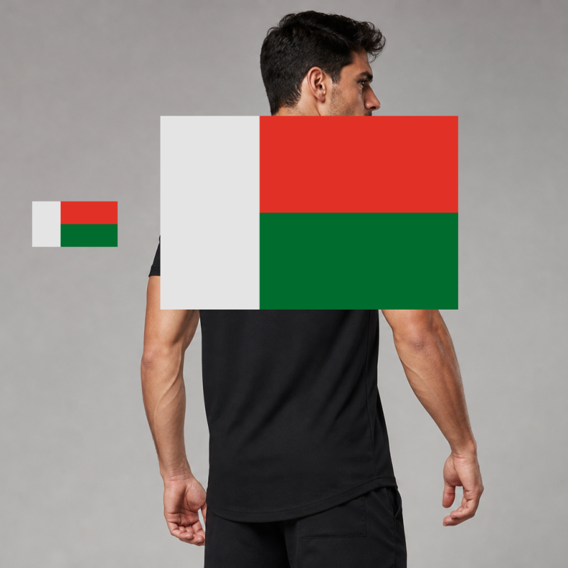 Madagascar Flag T-Shirt (Chest + Back)