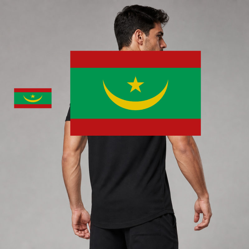 Mauritania Flag T-Shirt (Chest + Back)