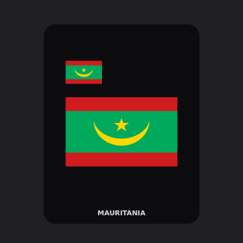 Mauritania Flag T-Shirt (Chest + Back)