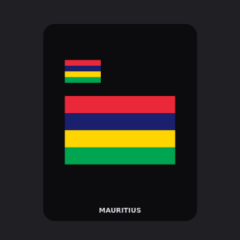 Mauritius Flag T-Shirt (Chest + Back)