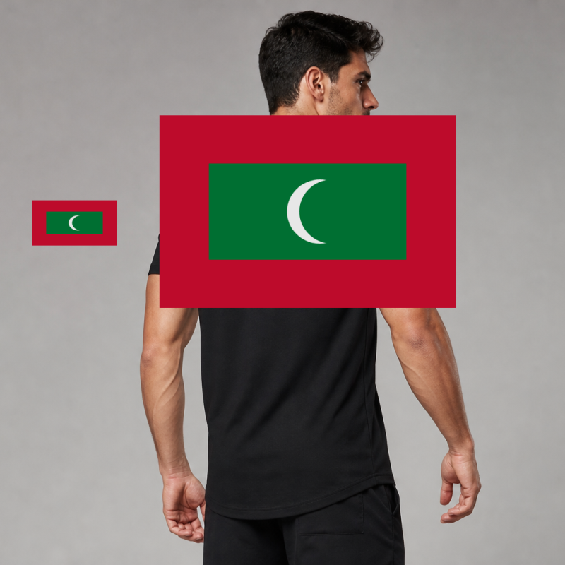 Maldives Flag T-Shirt (Chest + Back)