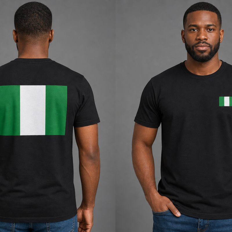 Nigeria Flag T-Shirt (Chest + Back)