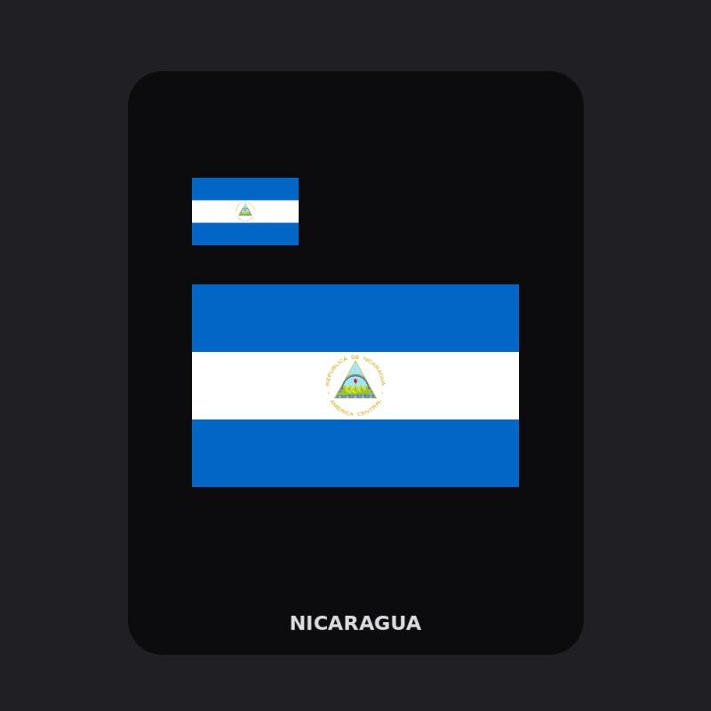 Nicaragua Flag T-Shirt (Chest + Back)