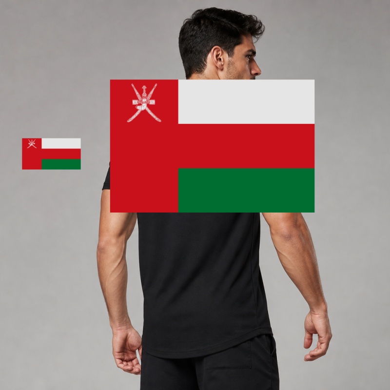 Oman Flag T-Shirt (Chest + Back)