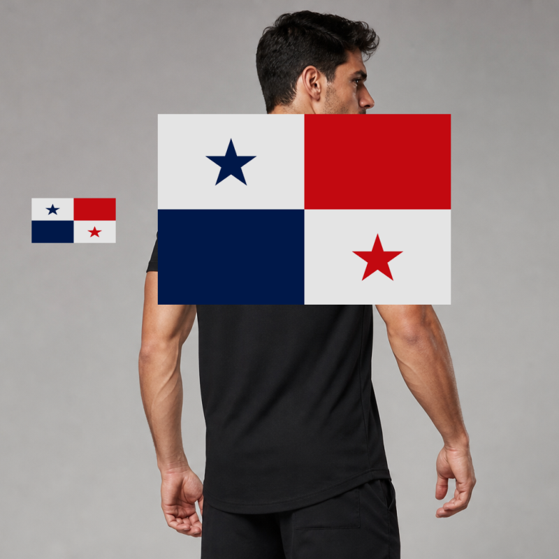 Panama Flag T-Shirt (Chest + Back)