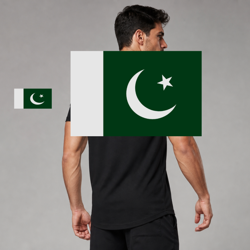 Pakistan Flag T-Shirt (Chest + Back)