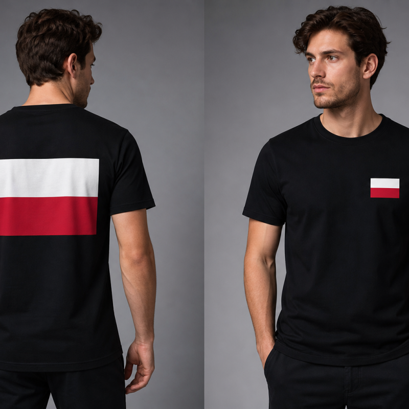 Poland Flag T-Shirt (Chest + Back)