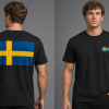 Sweden Flag T-Shirt (Chest + Back)