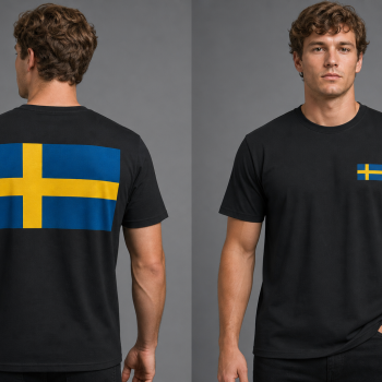 Sweden Flag T-Shirt (Chest + Back)