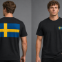 Sweden Flag T-Shirt (Chest + Back)