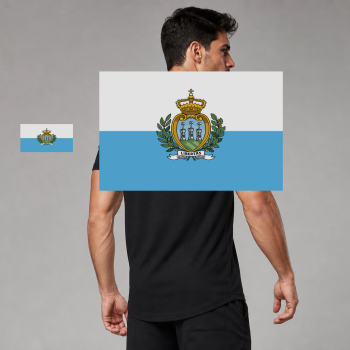 San Marino Flag T-Shirt (Chest + Back)
