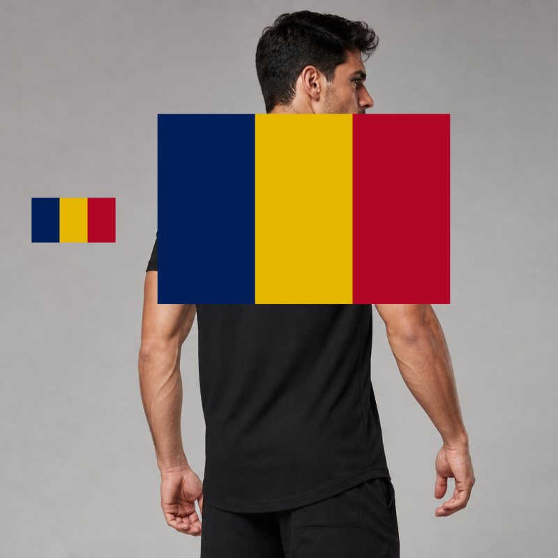 Chad Flag T-Shirt (Chest + Back)