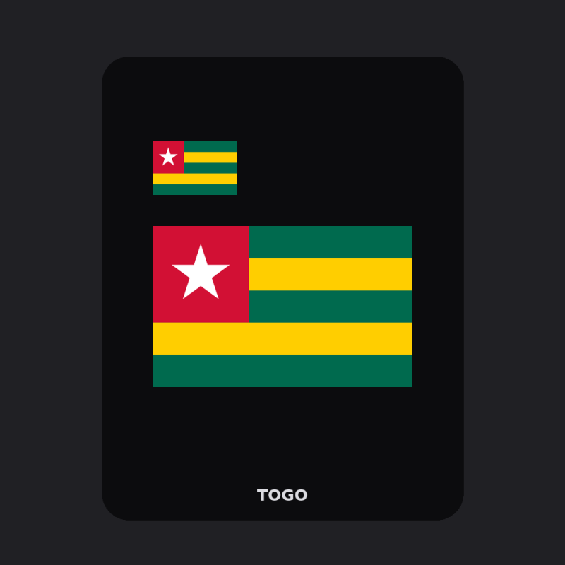 Togo Flag T-Shirt (Chest + Back)