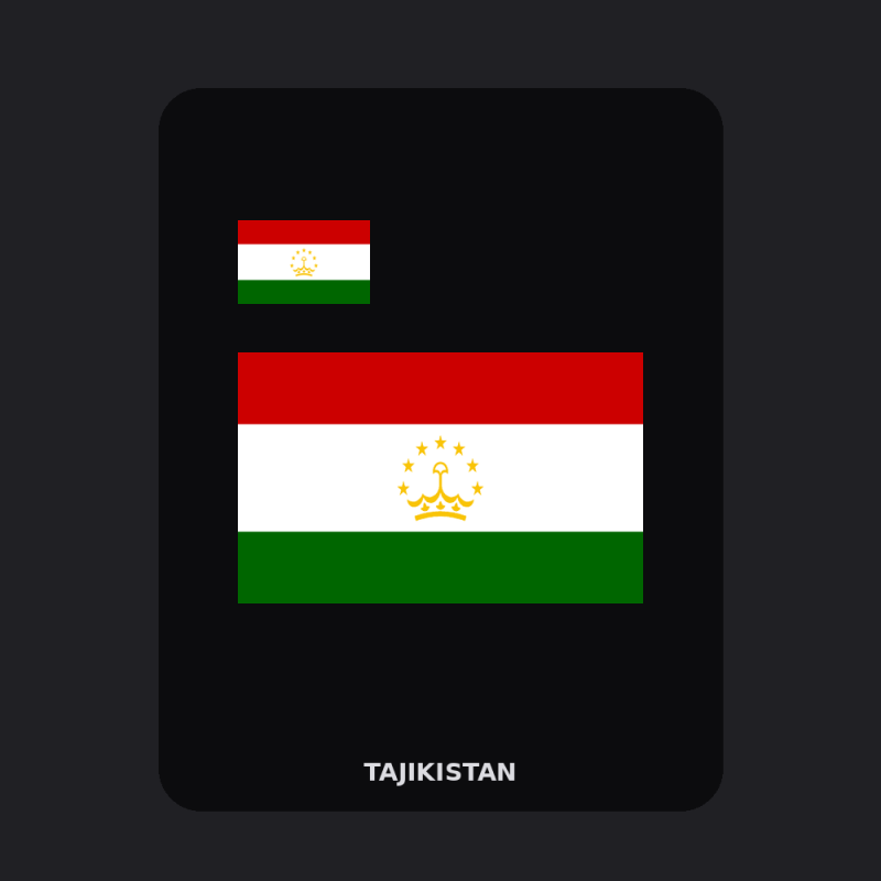 Tajikistan Flag T-Shirt (Chest + Back)