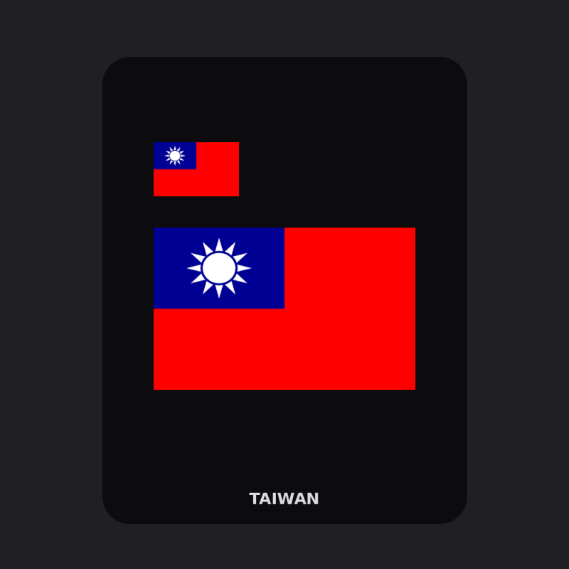 Taiwan Flag T-Shirt (Chest + Back)