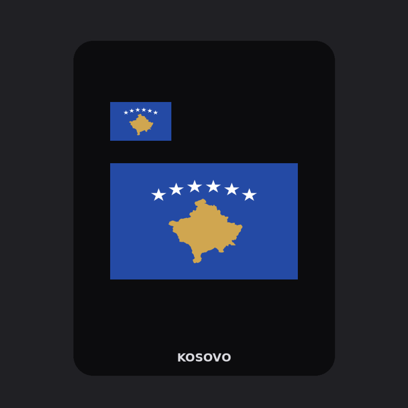 Kosovo Flag T-Shirt (Chest + Back)