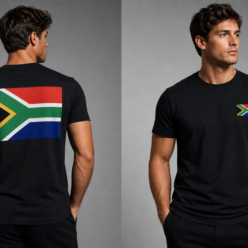 South Africa Flag T-Shirt (Chest + Back)